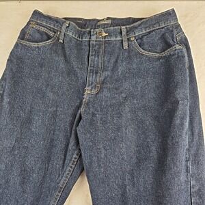 Cabelas Flannel Fleece Lined‎ Jeans Womens 14 Blue Denim Work Pants Ranch